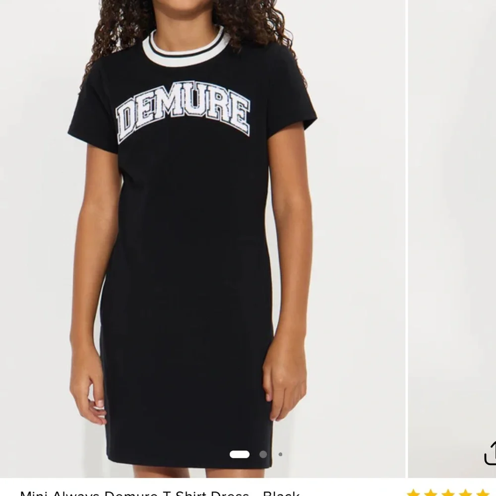 Fashion nova Mini Always Demure T-Shirt Dress - Black new size 10/12